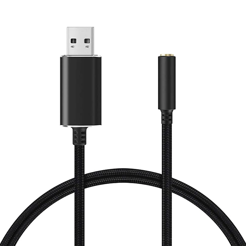 Adaptador de áudio USB para 3,5mm para fone de ouvido e microfone, Combo 3,5mm, Conversor Aux Stereo, Headset, Mac, PS4, PC