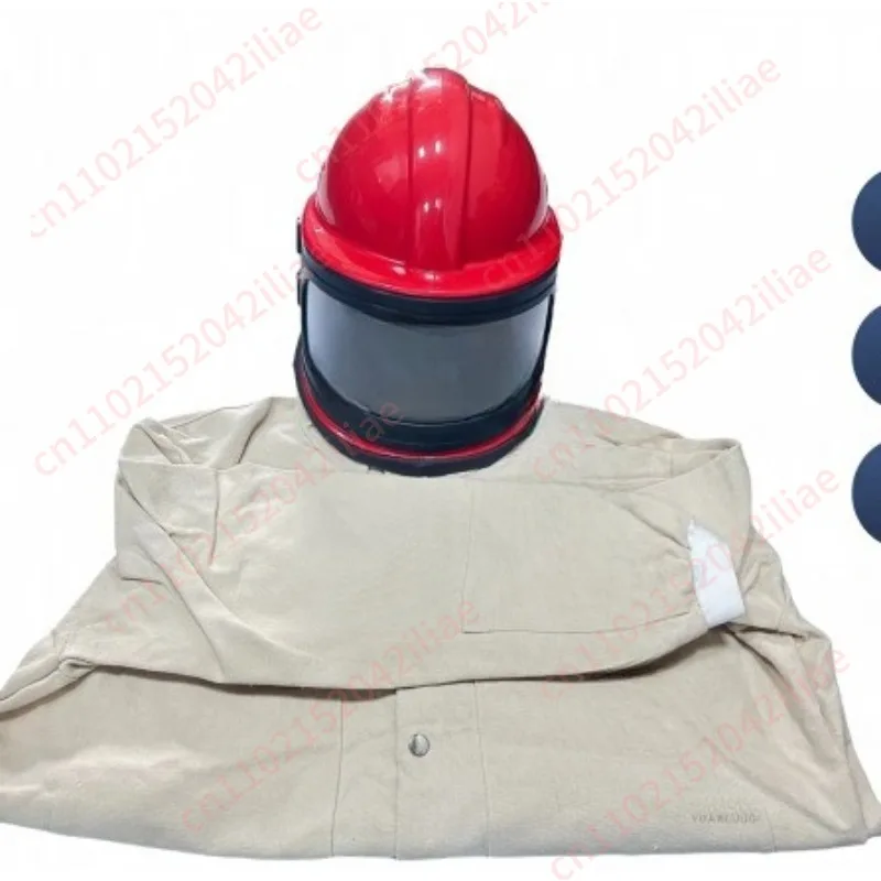 Air Conditioning Oxygen Supply Sandblasting Helmet Flat Glass Lens Sandblasting Cap One-piece Two-piece Sandblasting