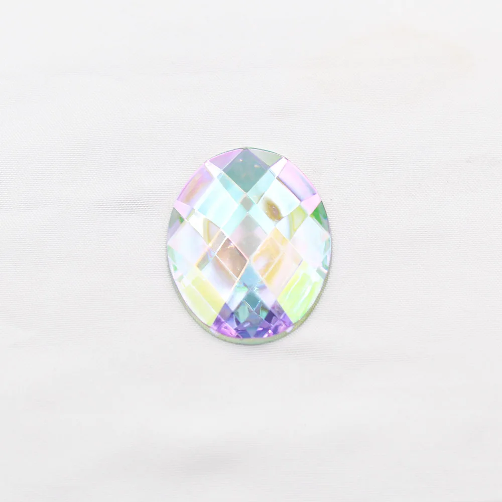 5pcsOFXSHIP Oval Acrylic Flat Bottom Rhinestone Crystal Porcelain Art Decorations Feathers Clock Rhinestone Stickers DIY Jewelry