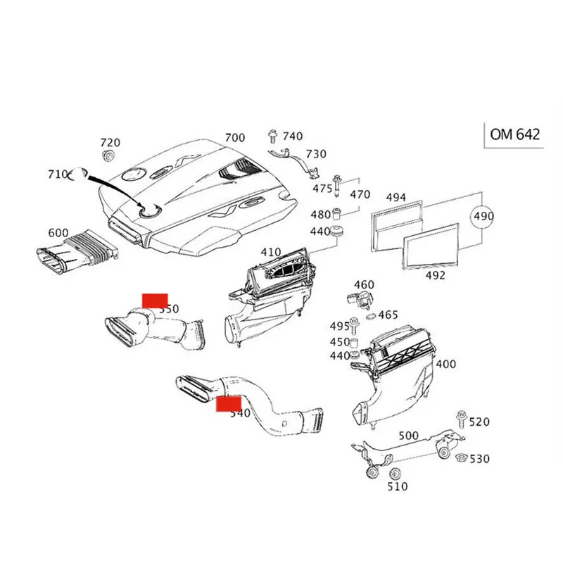 6420948797 6420948897 For Mercedes Benz ML350 GLS350 GL350 GL500 ML300 Air Cleaner Intake Duct Hose Tube Replacement Accessories