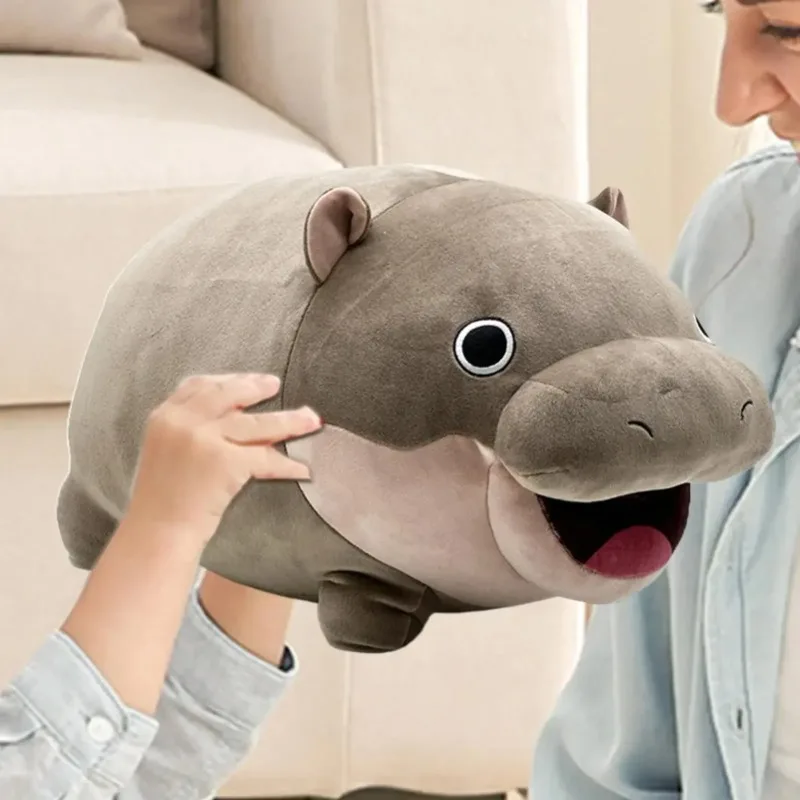 New Moo Deng Plush Toy Cute Baby Hippopotamus Plushie Doll Kawaii Influencer Animal Soft Stuffed Pillow Doll for Children Gift