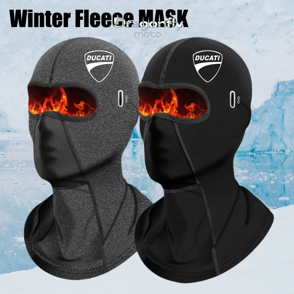 

For Ducati Winter Warm Cycling Cap for Men Bicycle Motorcycle Balaclava Windproof Sports Scarf Velvet Bike Face Cover