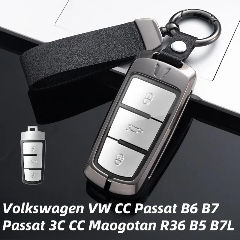 

Metal Car Key Case Cover Protector for Volkswagen VW CC Passat B6 B7 Passat 3C CC Maogotan R36 B5 B7L Auto Accessories