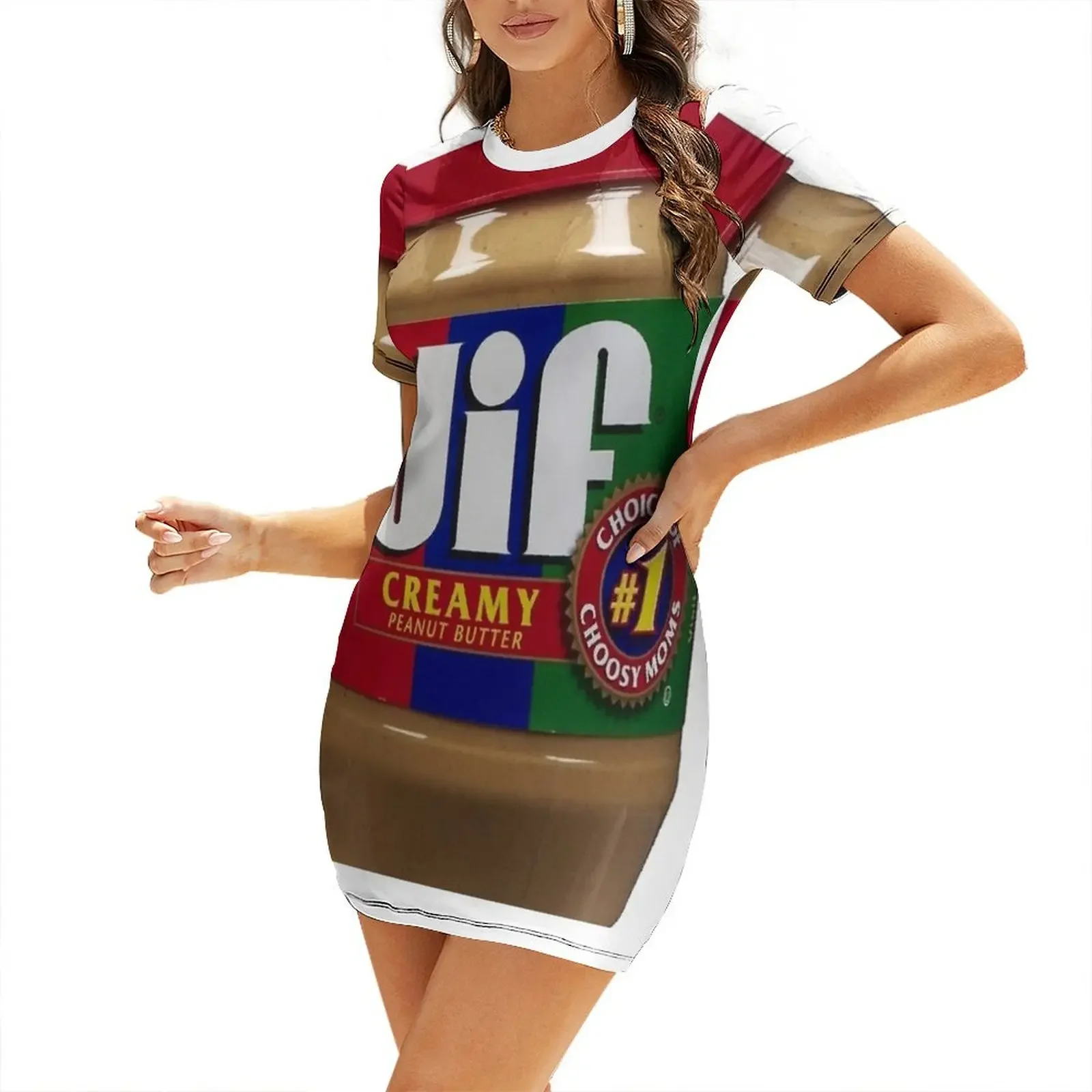 

Jif Peanut Butter (Extra Creamy) - Short-Sleeved Dress evening dress women Long dress prom clothes
