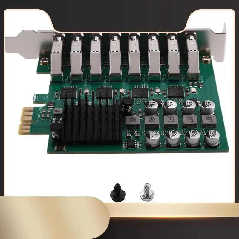 

Карта адаптера PCI-E 2.0 X1 к USB3.2 Gen1, 4-канальная, 8-портовая карта расширения USB3.2 Gen1, 5 Гбит/с, настольная карта адаптера PCI-E-N36R