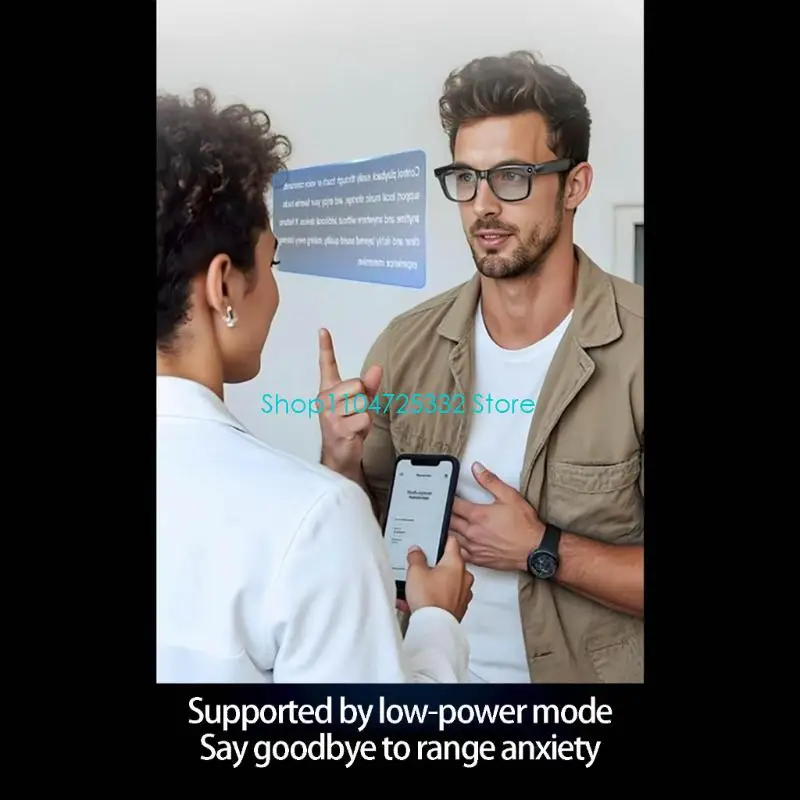 P5EA AI 파워 안경 음성, 인체공학적 ABS 프레임 무선 소형 안경 선물