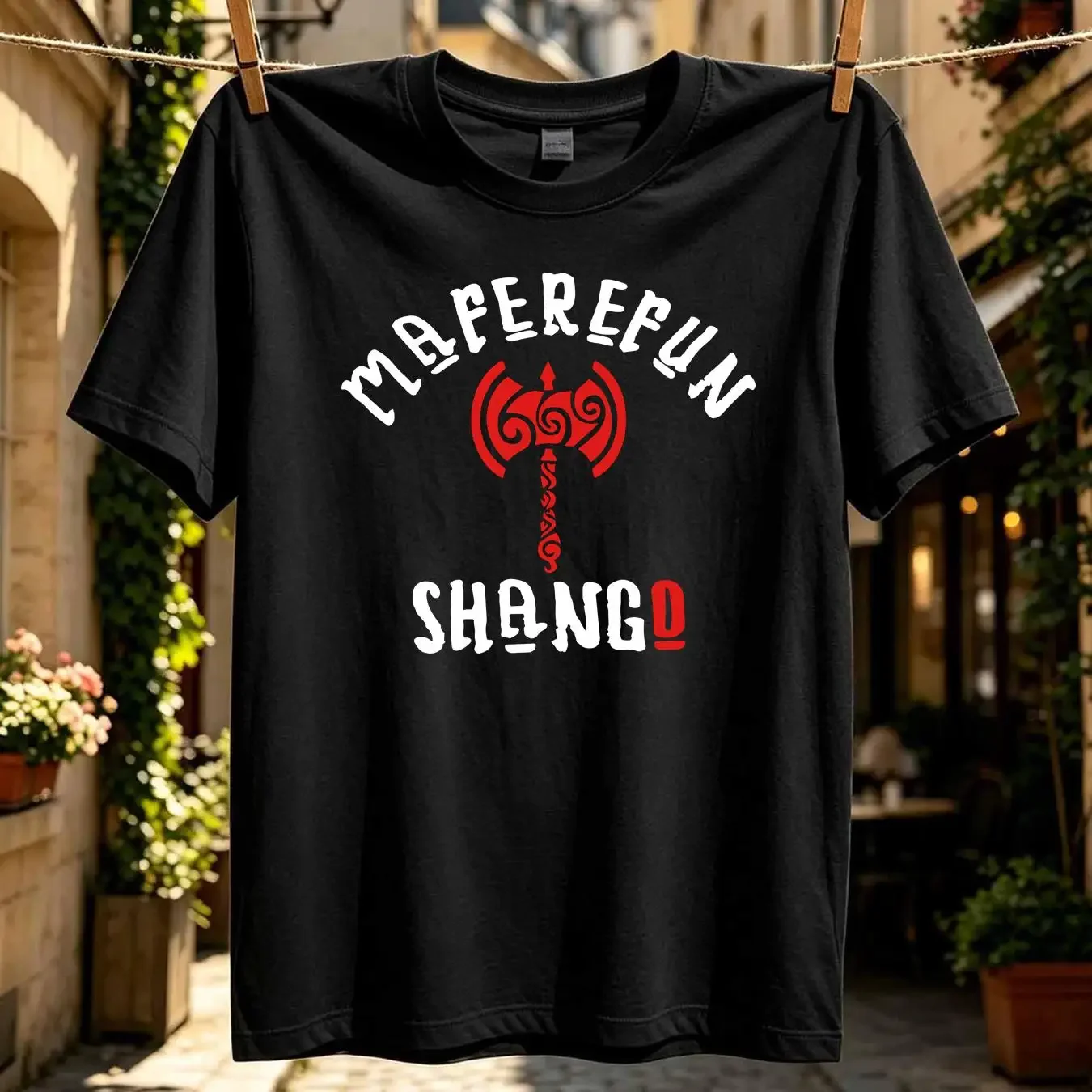 washed T Shirt Shango Santeria Papa Chango Yoruba Ifa Religion Xango Orisha Goddess long or short sleeves vintage Washed