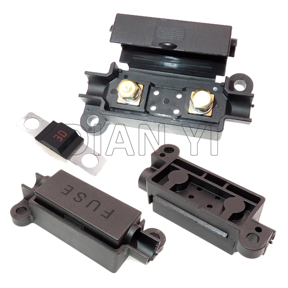 1 Set 1 Way AC Assembly ANM Bolt-on Fuse Box Flat Type Auto Fuse Holder Without Fuse Blade Plastic Housing Fuses Holder