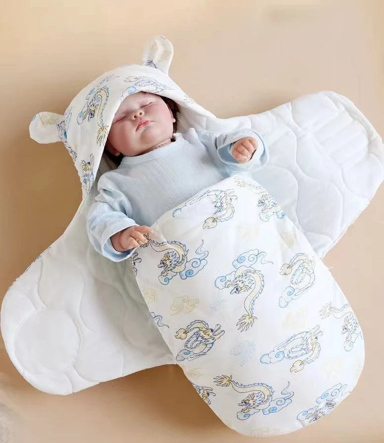 Newborn Baby Quilt Autumn Winter Style Cartoon Single Room Package Wrapped Quilt Cover Animal Pattern Pure Color Velvet Material