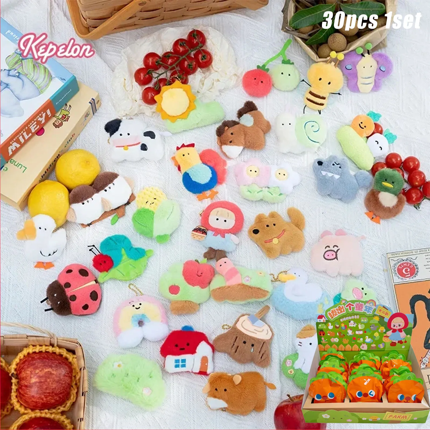 Kepelon Original Small Aquarium Marine Animal Rainforest Plush Refrigerator Magnet Sticker Blind Box Kawaii Toy Pendant Keychain