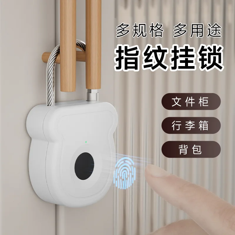 Smart Fingerprint Padlock Outdoor Luggage Fingerprint Lock Stainless Steel Door Cabinet Padlock