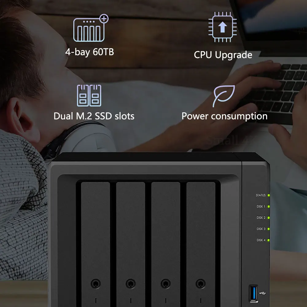 Synology DS420+ NAS 4 bay Network Cloud Storage Server Diskless  Dual M.2 SSD Slots CPU Upgrade