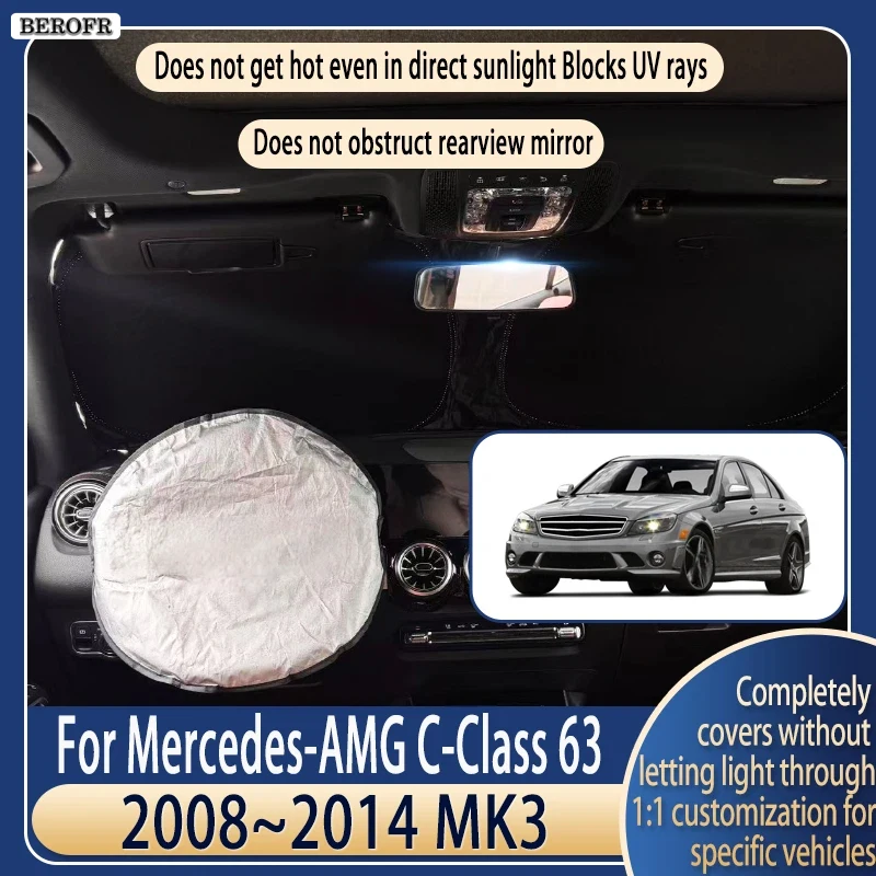 Steering wheel Car Sun Visor For Mercedes-Benz AMG C-Class 63 2008~2014 13 Summer Cooling Accessories Front Windshield Sunshade