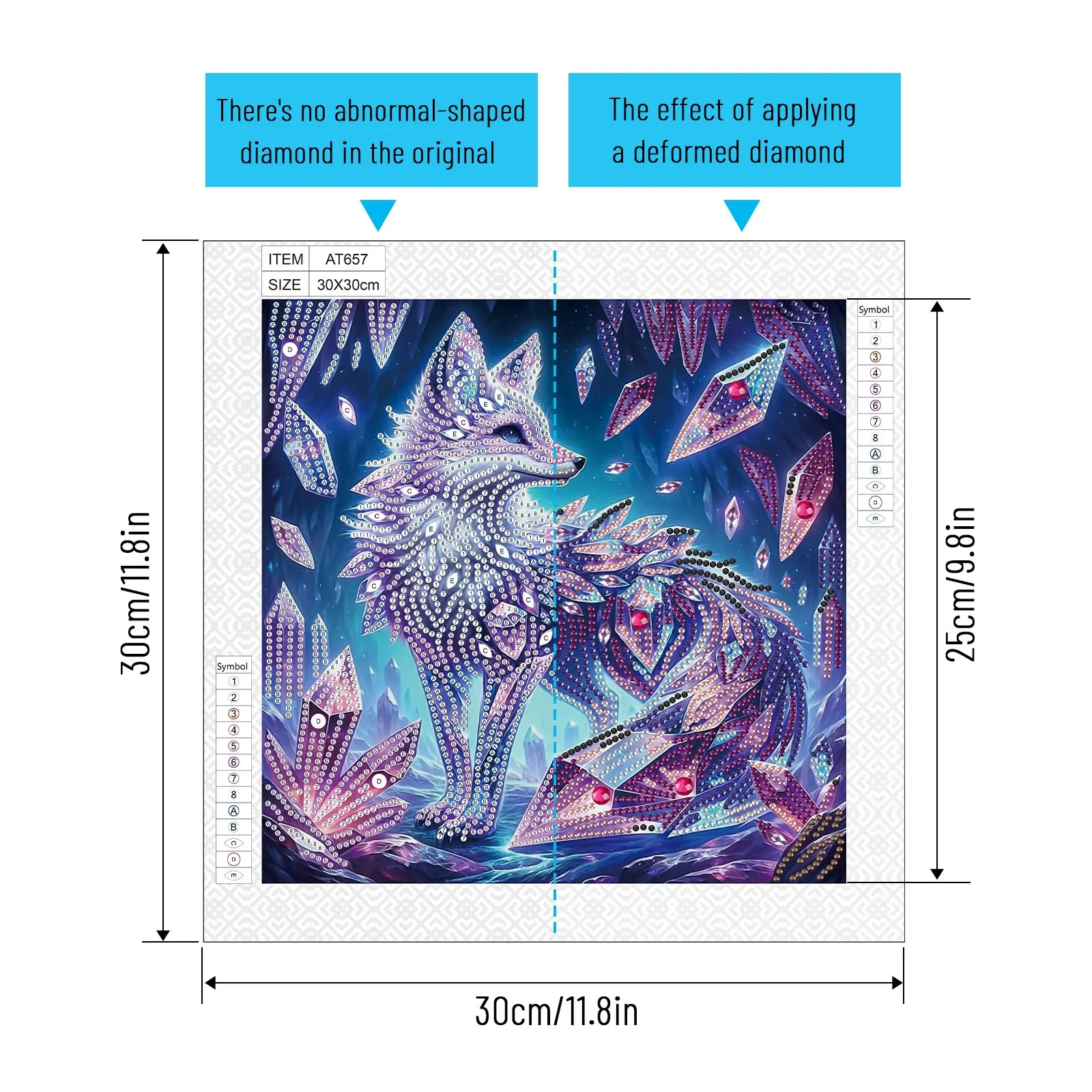 DIY Colorful Fox 5D Special Shape Diamond Art Kits for Beginners,Diamond Art Painting Kits for Home Wall Decoration Gift