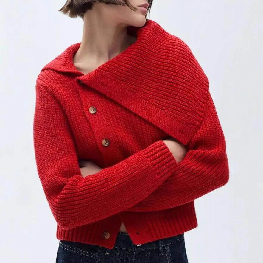 

New Women's Asymmetric Ne Knitwear Spring Autumn Outerwear Comfortable Medium Thin Tee Acetate Fiber Casual Sle