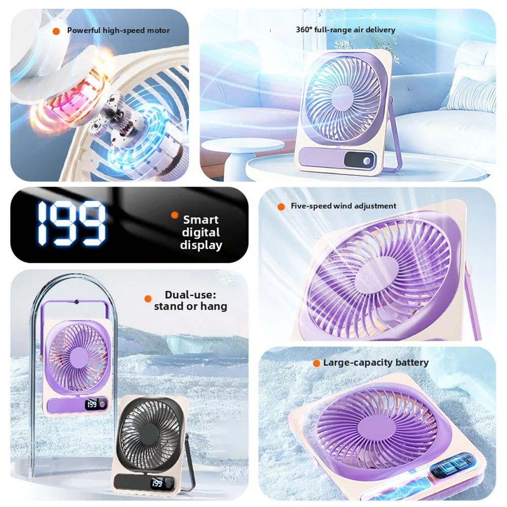 

Vertical Desktop Circulating Fan for Wall Mount or Standing Use 5 Speed Settings 199 Wind Modes 36dB Quiet Airflow ABS