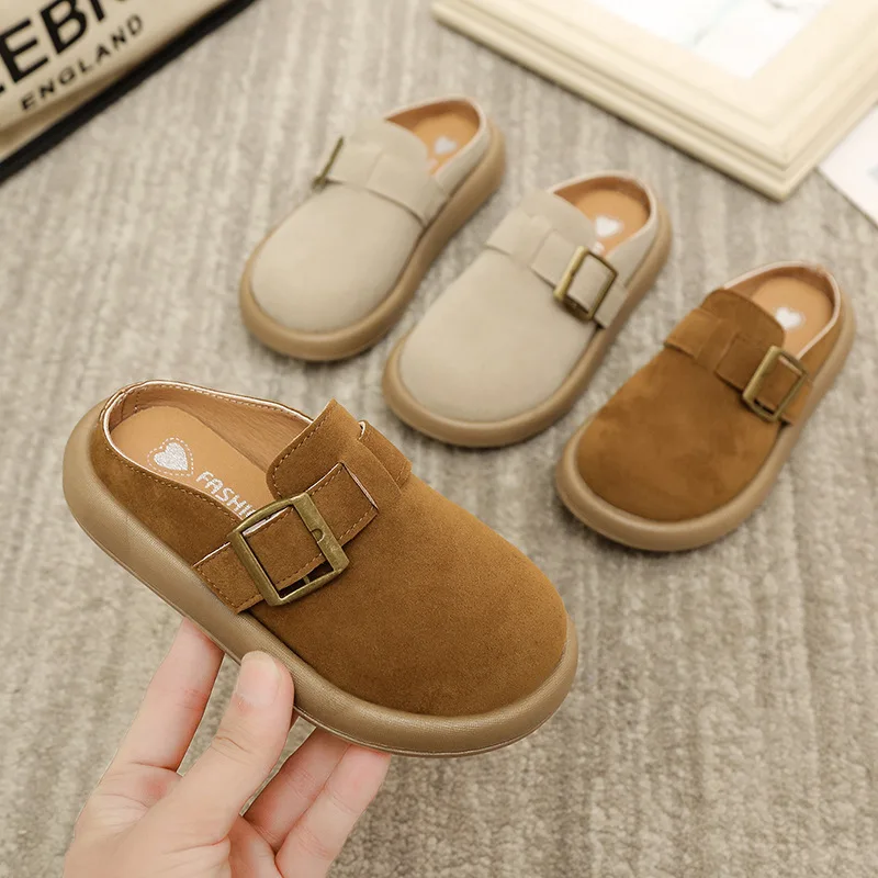 French Retro Childrens Slipper 2025 Autumn New Style Girls Shoe Fashion Anti Slip Casual Shoe Shallow Mouth One Foot Cotton Shoe