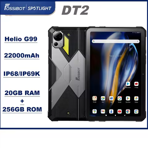 Fossibot-DT2 Rugged Tablet Android 13, PC, Outdoor Lighting, Helio G99, 22000mAh Battery, 20GB + 256GB, 10.4 ", 2K Screen