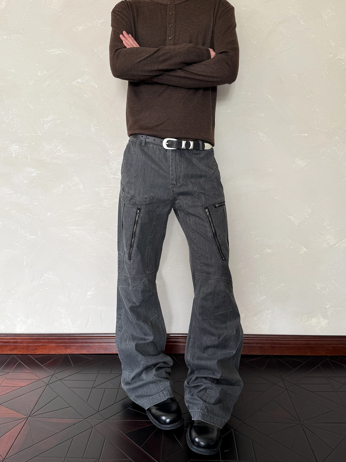 

American Sle Vintage Vibe Men's Casual Straight Leg Workwear Pants Cleanfit Slimming Loose Fit Cotton Trousers