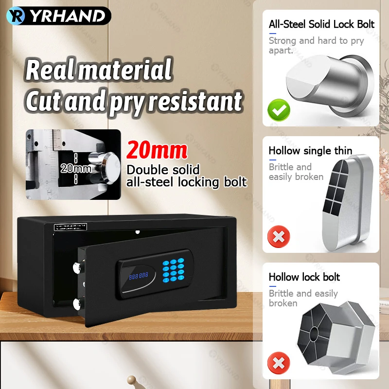 YRHAND Cashbox Ttlock app Hotel Room Safe Box electronic digital lock Good quality hotel safe box work with GoogleHome and Aleax