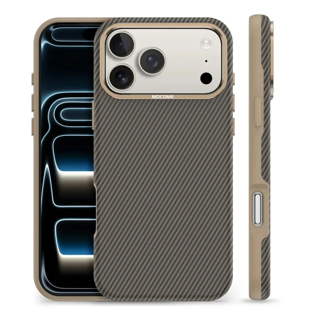 

Luxury Built-in Magnet Magnetic Carbon Fiber Phone case Suitable For iPhone 17 16 15 14 13 Pro Max Solid Color Matte Back Cover