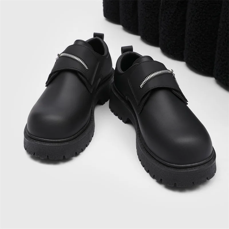Men's 2025 New Manga Exhibition Thick soled Men's Shoes Height Raising Shoes Casual Big Head Leather Shoes Men