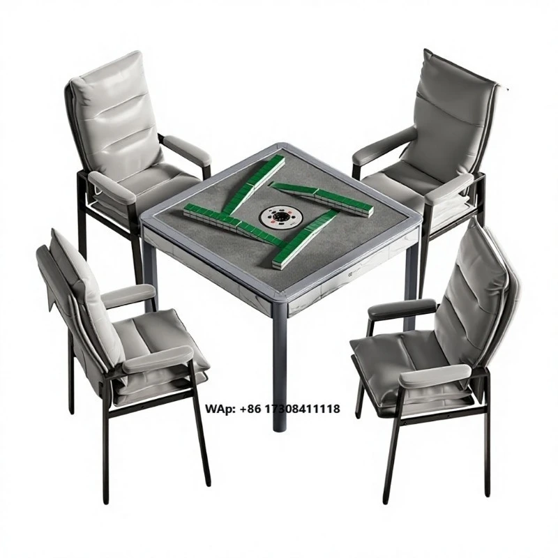 Ultra Thin Silent Modern Minimalist 4 Players Mahjong Table Machine Roller Coaster Design Dual Use Automatic Sparrow Cards Table