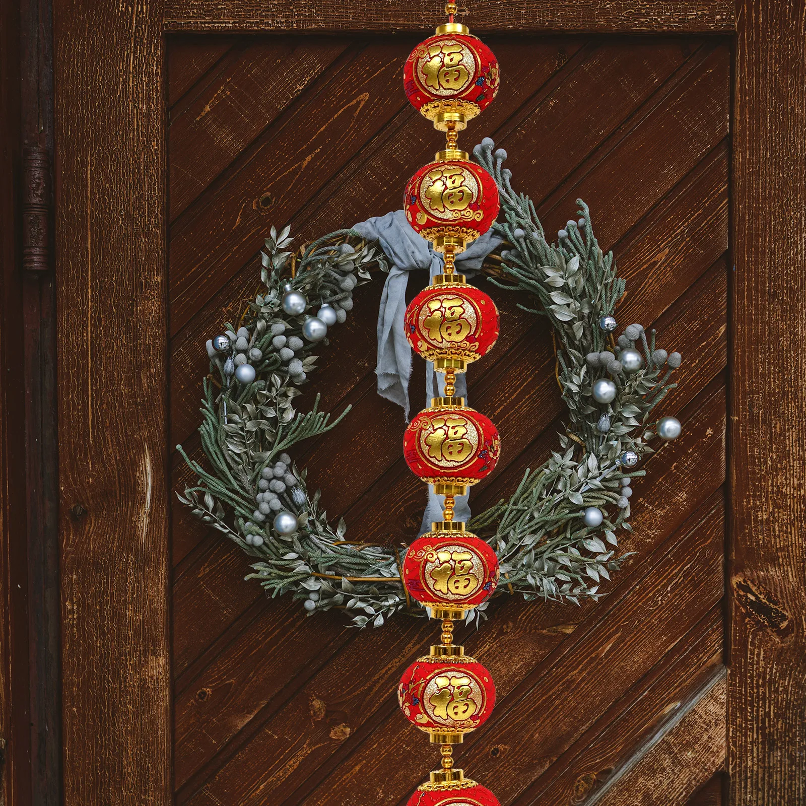 

Chinese New Year Lantern naments Red Decor Hanging String Materials Spring Festival Holiday Decor Door