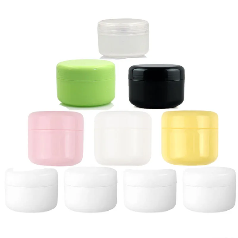 10PCS 10-100g Empty Plastic Cosmetic Jar Face Lotion/Cosmetic Container  Travel Refillable Box Lotion Body Butter Face Cream Jar