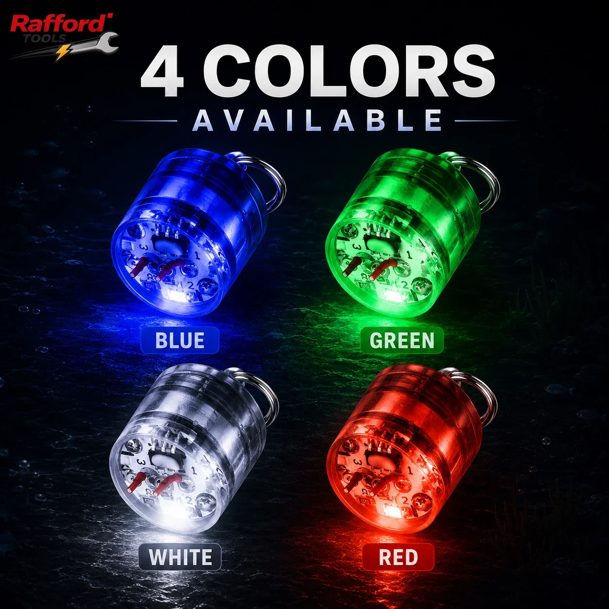 RaffordMini Angelköder-Lampe, Leuchtender Köder, LED-Blinklicht, Tintenfisch-Köder, Angelzubehör – Detail 6