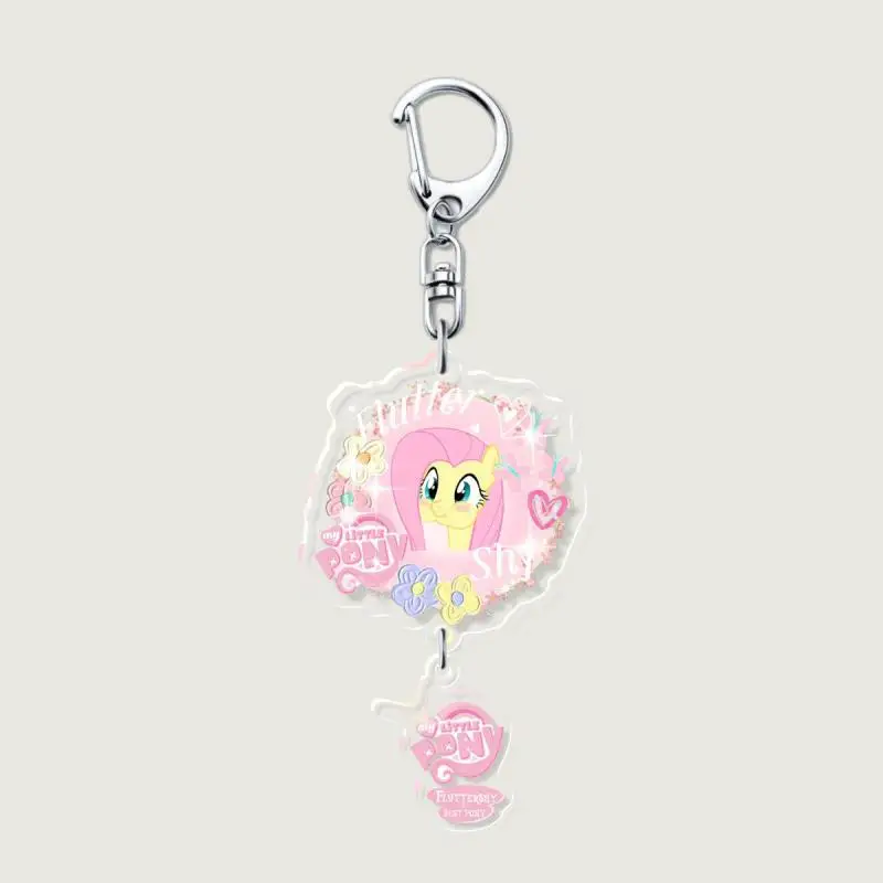 Kawaii Cute My Little Pony Key Chain Pendant Acrylic Bag Accessories Anime Peripherals Cartoon Decoration Gift Toys For Girls