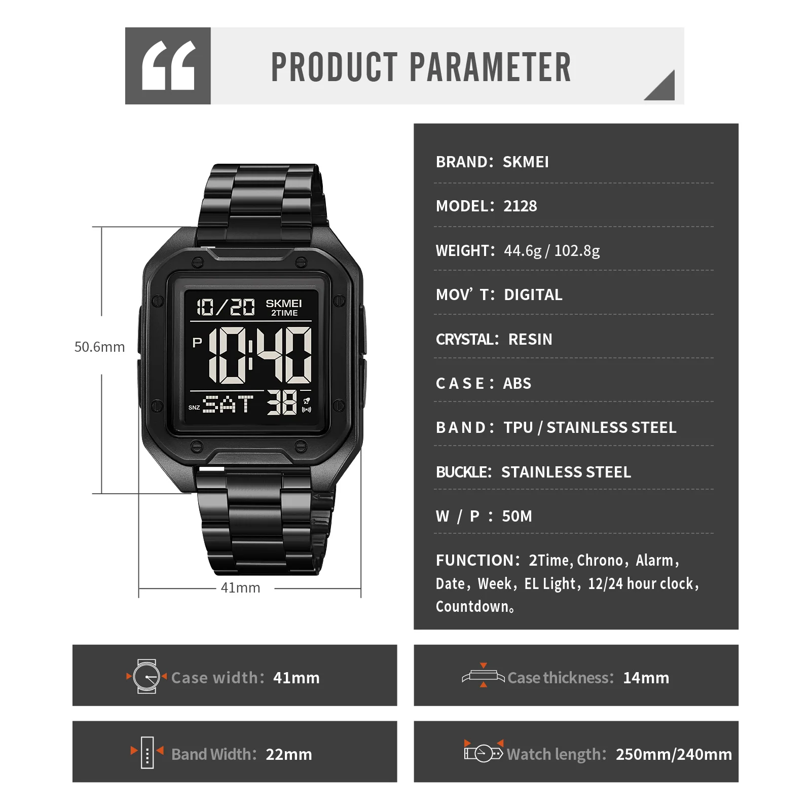 Skmei Military Back Light Countdown Sport Wristwatch Mens Casual Waterproof Calendar Alarm Stopwatch Watches Male reloj hombre