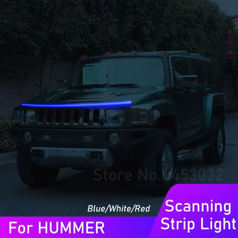 59 Inch DRL LED Strips Car Hood Light For HUMMER H1 H2 H3 Scanning Daytime Running Lamp Accessories