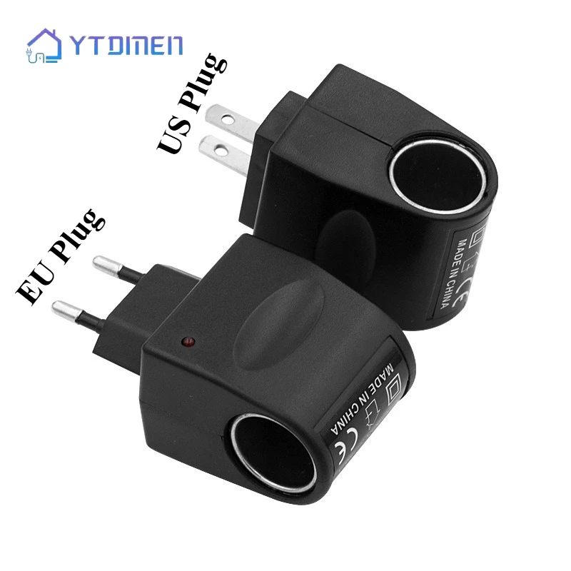 تيار مستمر 12 فولت 500mA 0.5A سيارة ولاعة السجائر محول التيار المتناوب 110 فولت/220 فولت السيارات العاكس 12 فولت سيارة محول الطاقة شاحن العرض الاتحاد الأوروبي الولايات المتحدة التوصيل #1