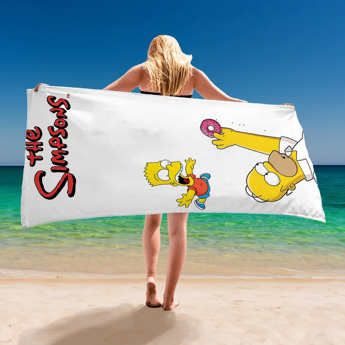 Cartoon S-Simpsons Hand Towels for Bathroom Set Accessories Bathrobe Woman Shower Spa Gym Sports Towel Large Bath Towel Sauna