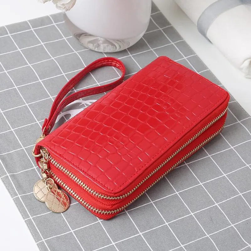 Women's Long Wallet Female Purses Tassel Coin Purse Card Holder Wallets Double Zipper Pu Leather Clutch Luxury Money Phone Bag