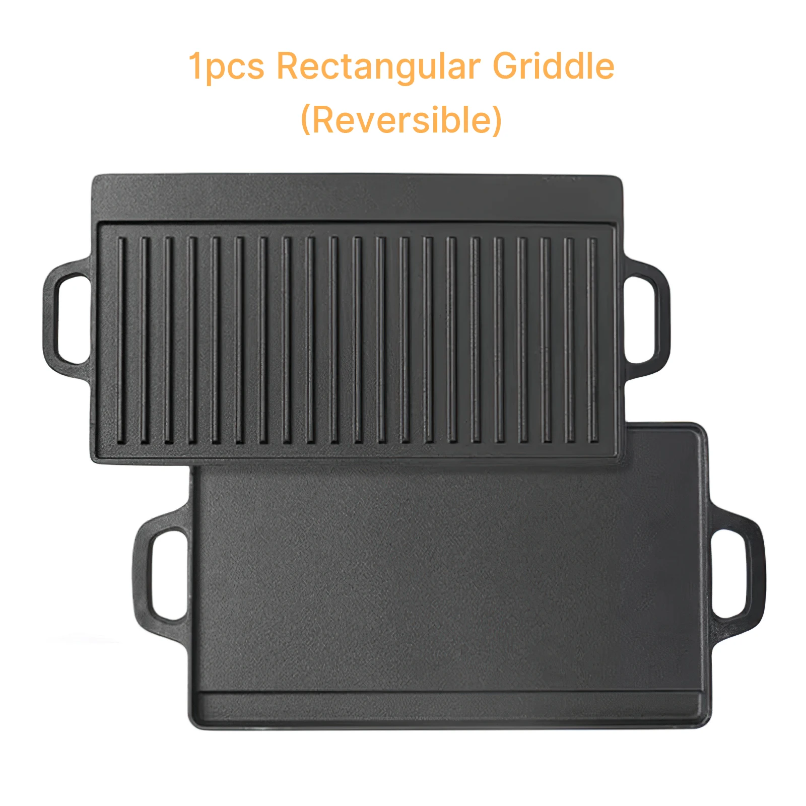 

Cast Iron Rectangular Reversible Griddle Grill Pan with Handles, 21.25x9.44 inch ，Stovetop Griddle Pan , Double Sided Stove Top