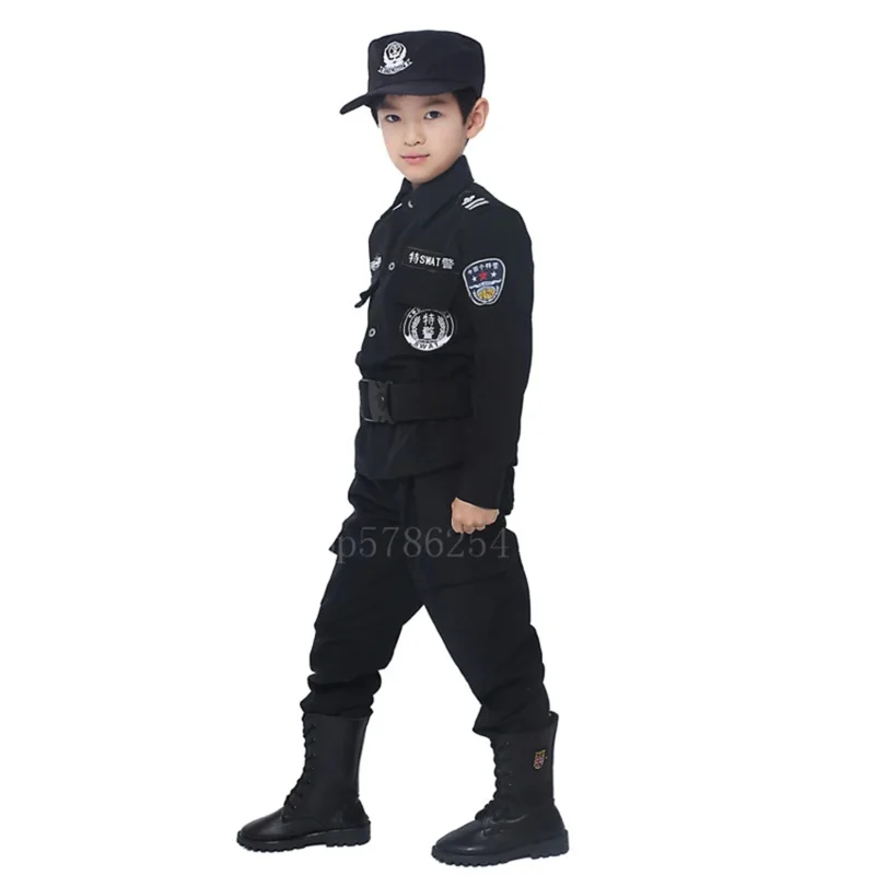 Uniforme de policía para niños, disfraz de policía, uniforme militar especial del ejército, conjunto de ropa de actuación de Halloween para exteriores, 2022