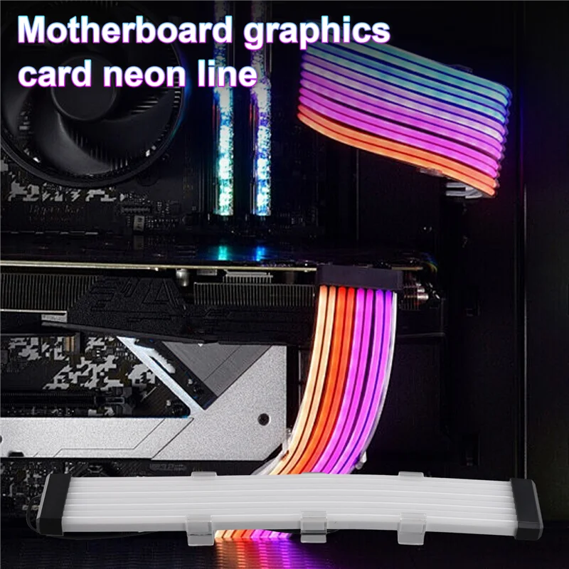 C9-RGB LED قطاع ARGB لوحة المزامنة للكمبيوتر إمدادات الطاقة GPU بطاقة الرسومات كابل حالة بطاقة الرسومات خط النيون