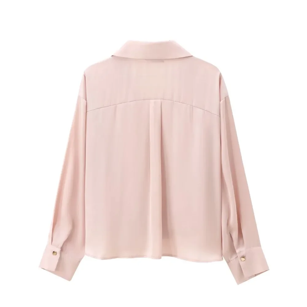 Normcore Pleated Women Shirts Elegant Chic Weekend Outfit Cardigan for Women Office Lady Front Knot Blouse Womens Tops