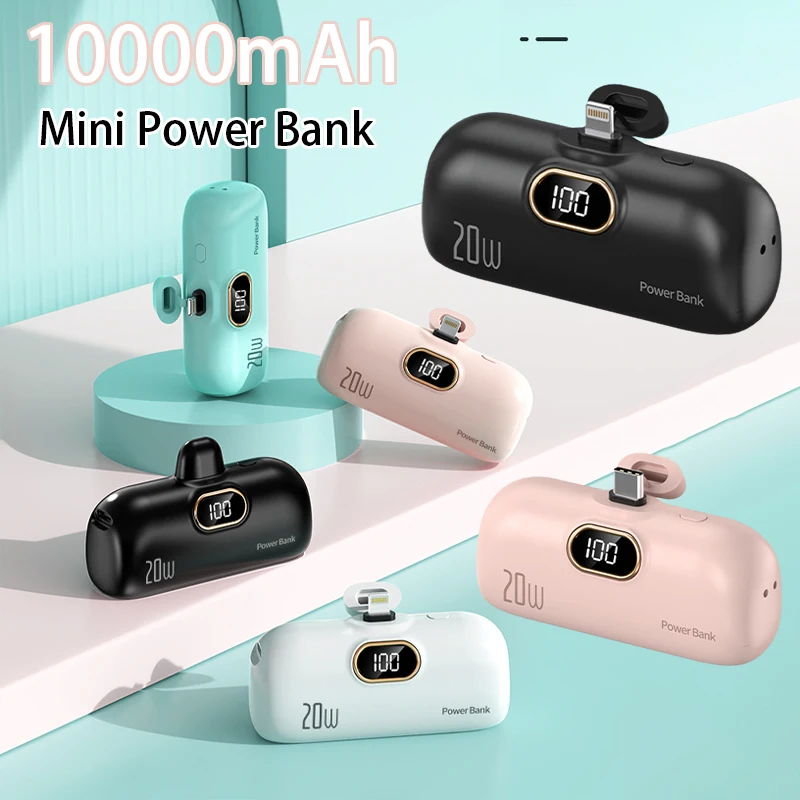 10000mAh 미니 보조베터리 iPhone 용 비상 휴대용 충전기 Samsung Xiaomi 소형 Powerbank 외부 예비 배터리