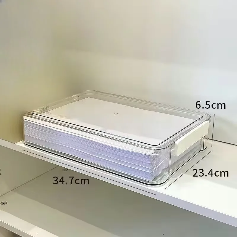 Clear Acrylic A4 Size Desktop File Holder Dustproof Storage Container For Exam Papers Documents Cards Home Office Paper Organize