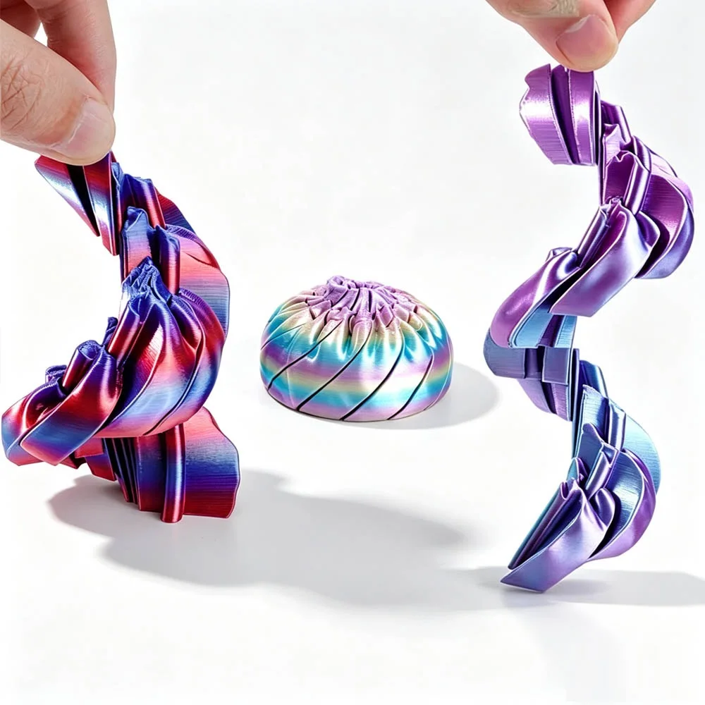 New 3D Printed Dumpling Stress Relief Desk Decoration Transformable Easter Egg Stress Relief Model Creative Desk Ornament