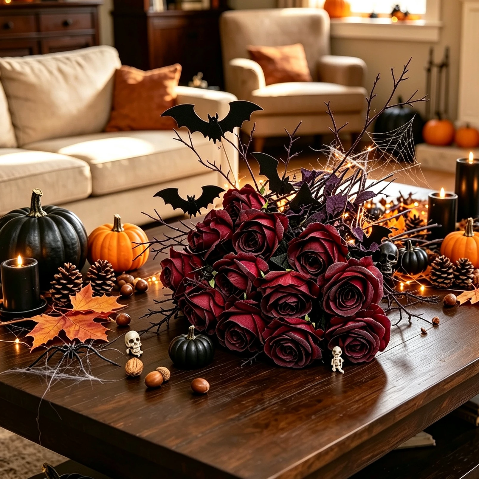 10/20 Stück Künstliche Blumen Seidenrosen für Festivals, Zuhause, Tischdekoration, Herbst, Halloween, Hochzeit, Brautstrauß, Garten, Geschenke – Detail 2