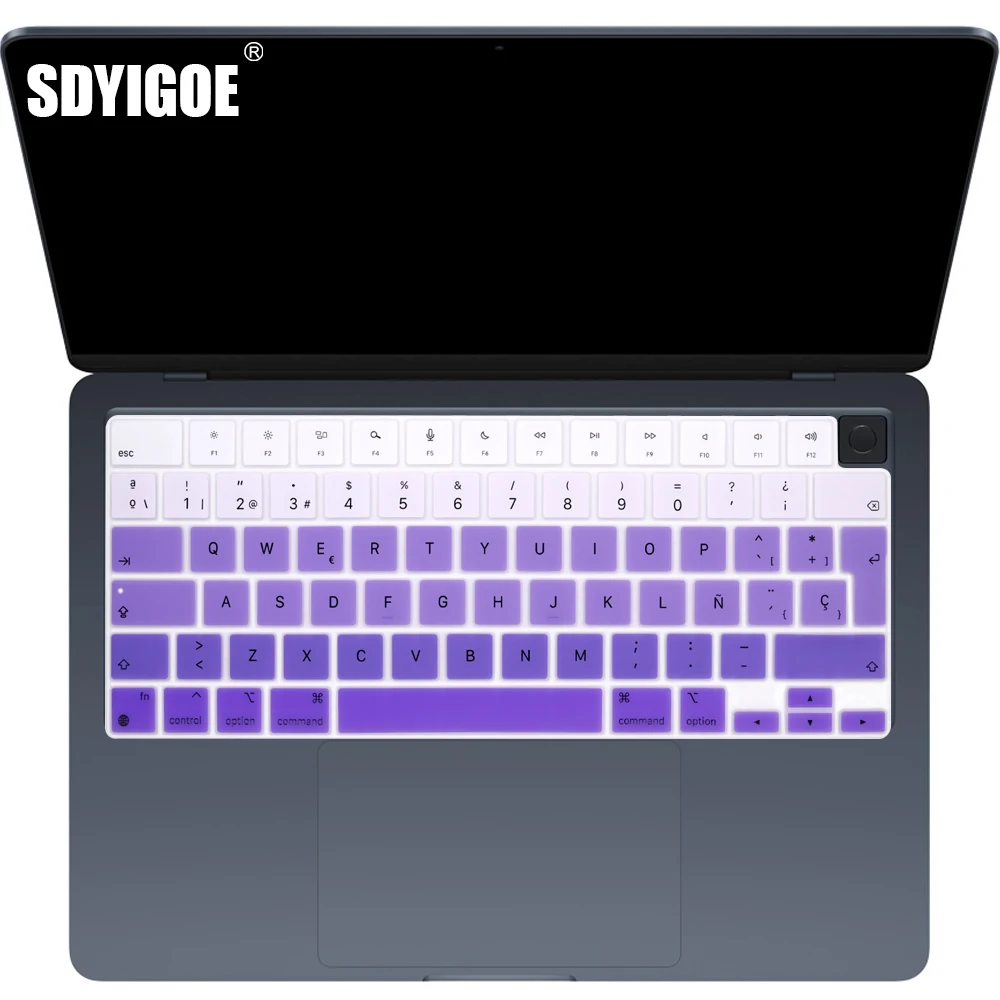 spain For Macbook Air M3 A3113 A3114 Keyboard cover Dustproof waterproof laptop cover silicone Pro14 A2992 Macbook assessories