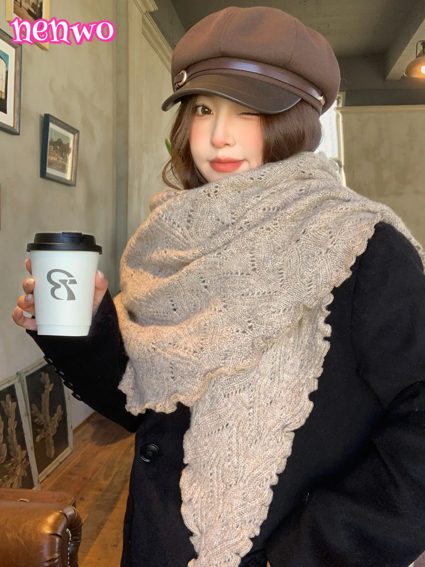 

Высококачественный треугольный шаль в стиле ретро для женщин, новый модный теплый шарф для осенне-зимней верхней одежды, накидка echarpe femme