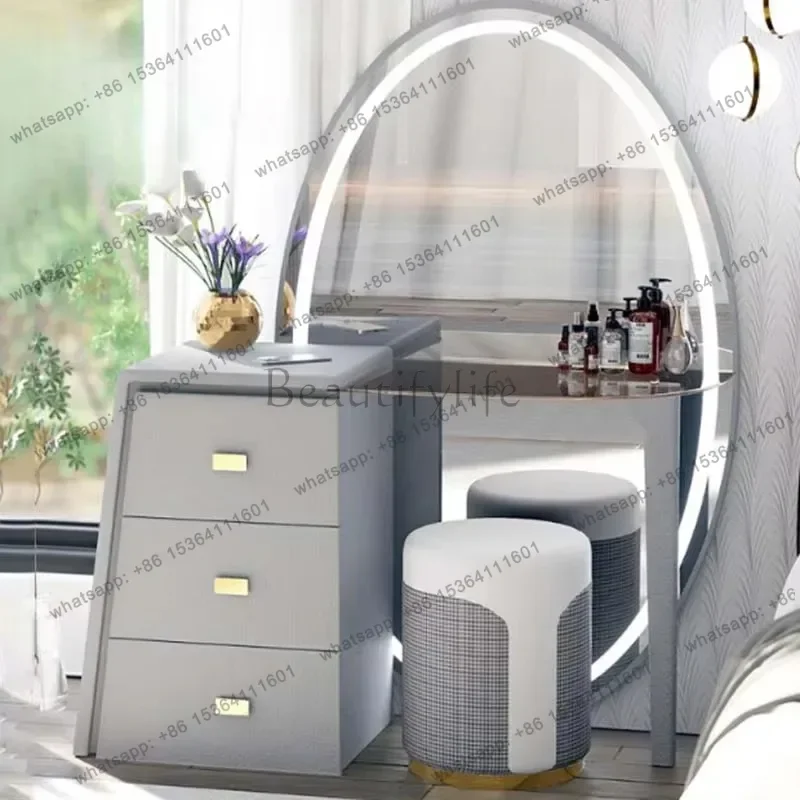 FG Aesthetic Cabinet Dresser Bedroom Luxury Vanity Storage Chair Mirror Dressing Table Wooden Modern Penteadeira Furniture Bedro