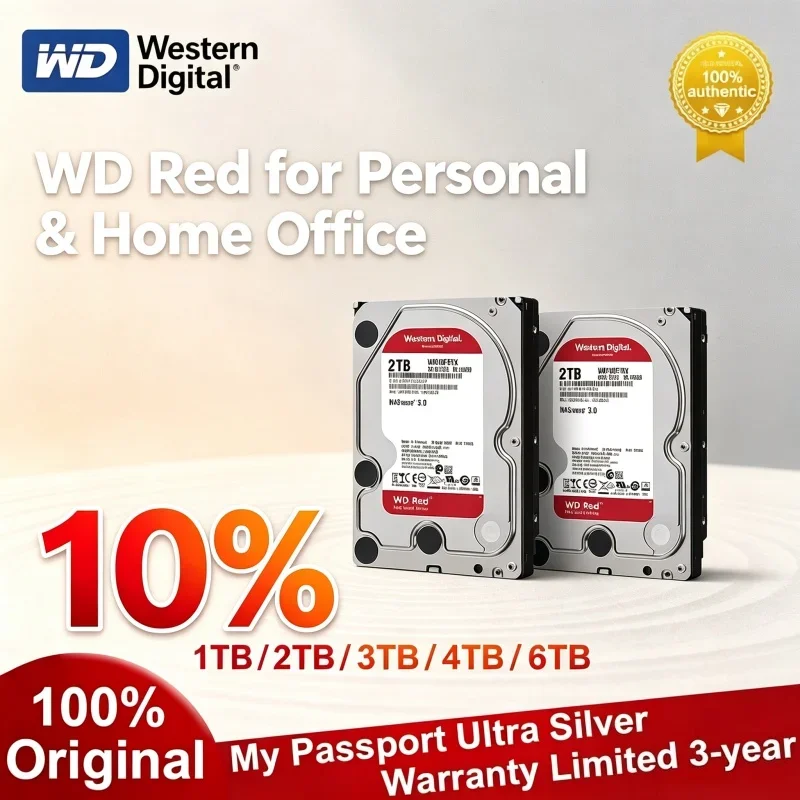 WD Red Western Digital 3.5 Inch NAS Hard Disk 2TB 3TB 4TB 6TB 5400RPM SATA 6Gb/s 64MB Cache Internal Drive For Desktop