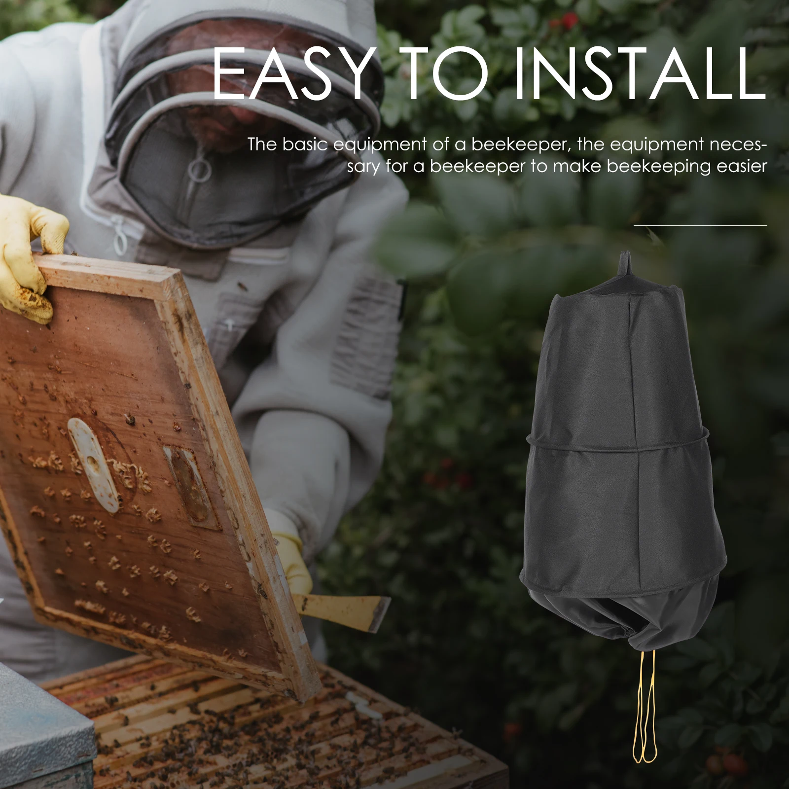 

Beehive Swarm Cage Beekeeping Tools Catcher Swarming Bees Collect Black Cloth Durable Easy Storage Foldable Practical Simple