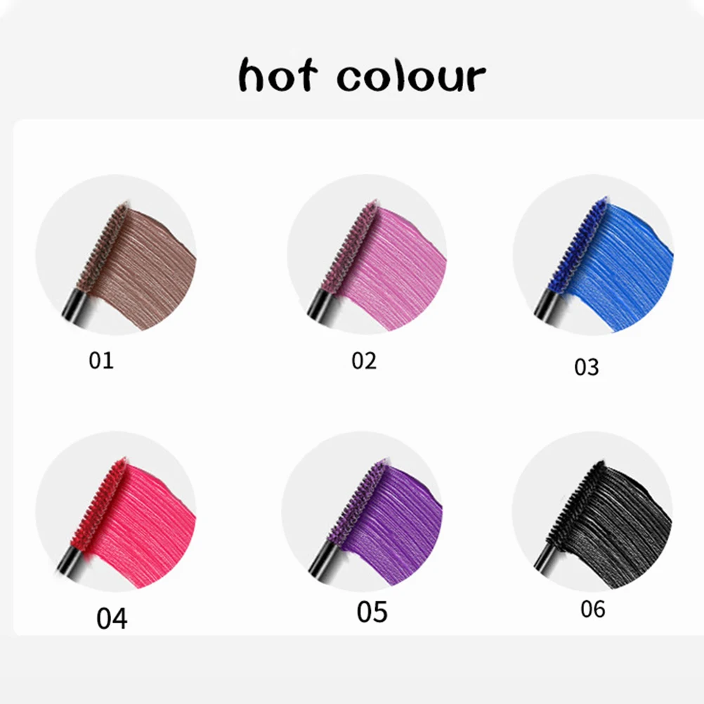 6 stks Wimper Beauty Tools Waterdichte Lange Waterdichte Mascara Blijvende Kleurrijke Parelmoer Abs Fijn Vakmanschap Make-up